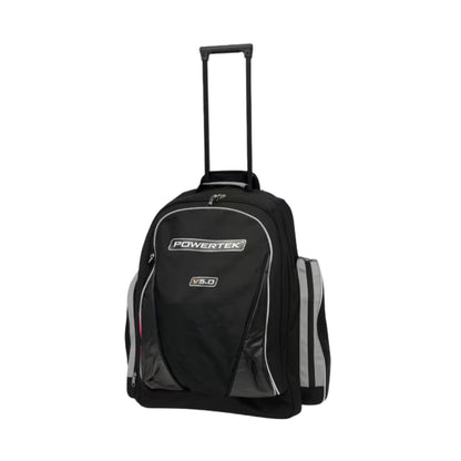 A photo of the Powertek V5.0 Rolling Backpack Bag in colour black and grey.