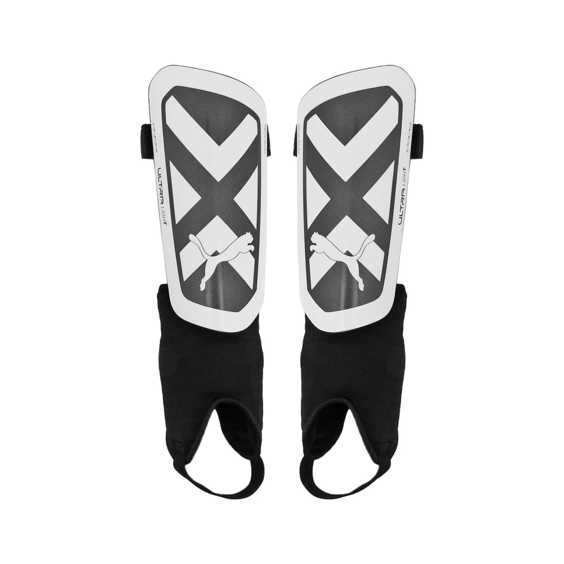 A photo of the Puma Ultra Light Youth Ankle Shin Guards in colour black and white