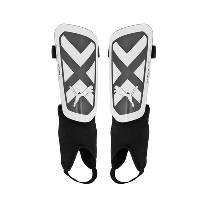A photo of the Puma Ultra Light Youth Ankle Shin Guards in colour black and white