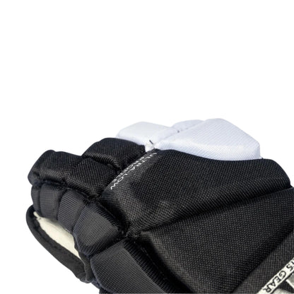 A photo of the Pure Ringette Gloves in colour black and white.