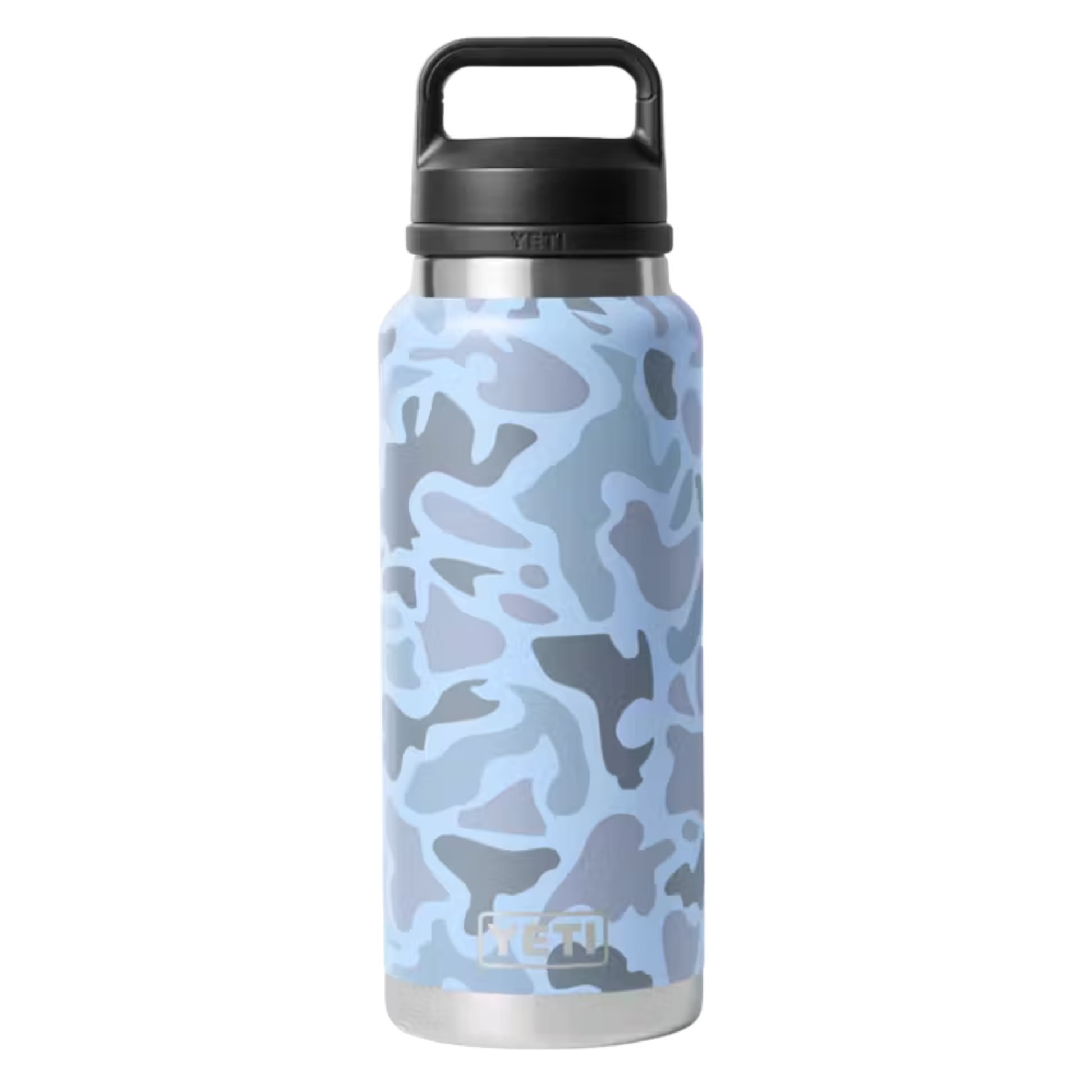 A photo of the Yeti Rambler 36oz Bottle With Chug Cap in colour blue camo.
