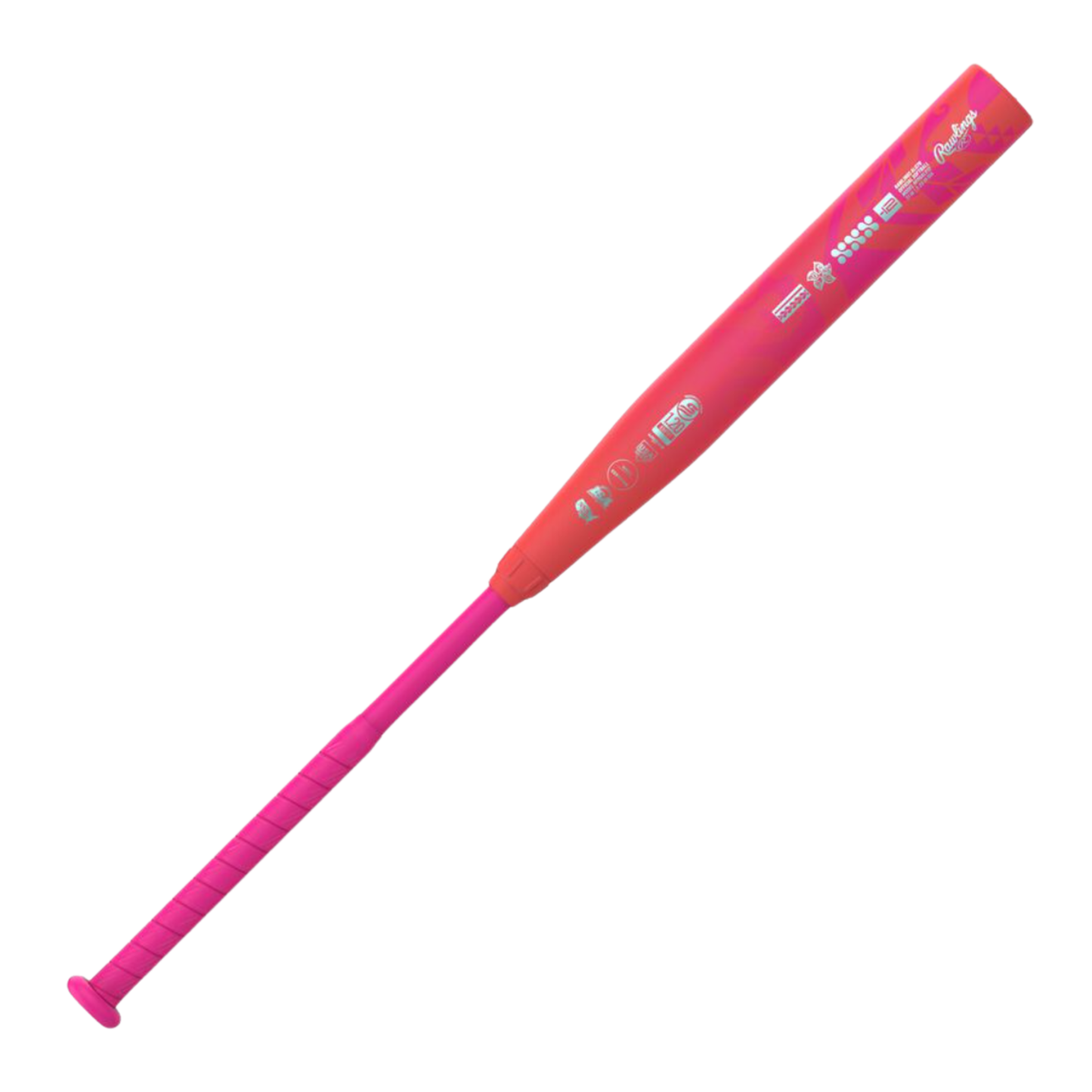 Pink baseball bat with visible branding on a white background