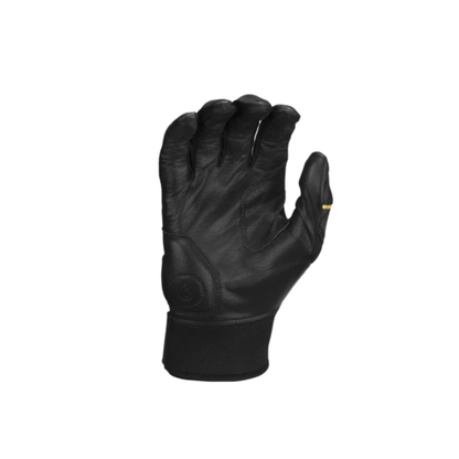 A photo of the Rawlings Adult Workhorse Batting Glove in colour black and gold.
