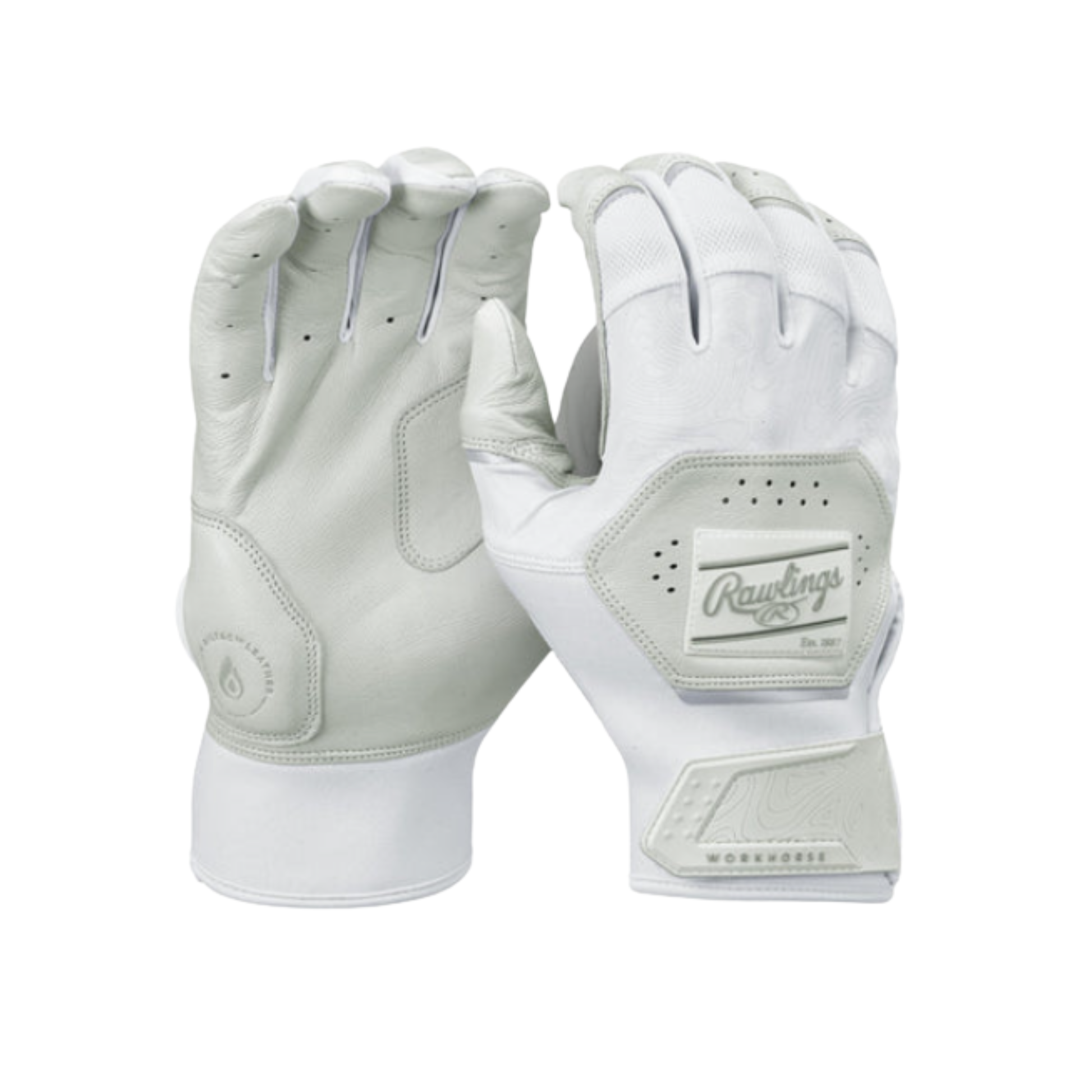 A photo of the Rawlings Adult Workhorse Batting Glove in colour white.
