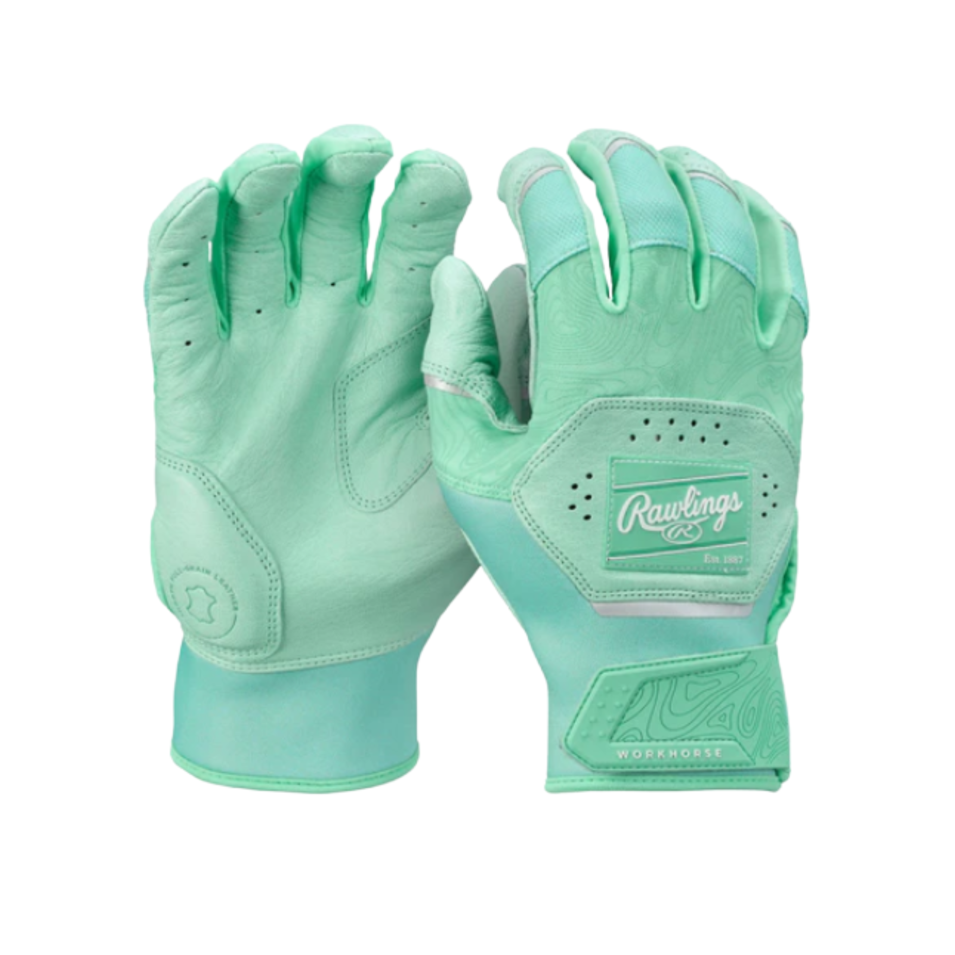 A photo of the Rawlings Adult Workhorse Batting Glove in colour mint.