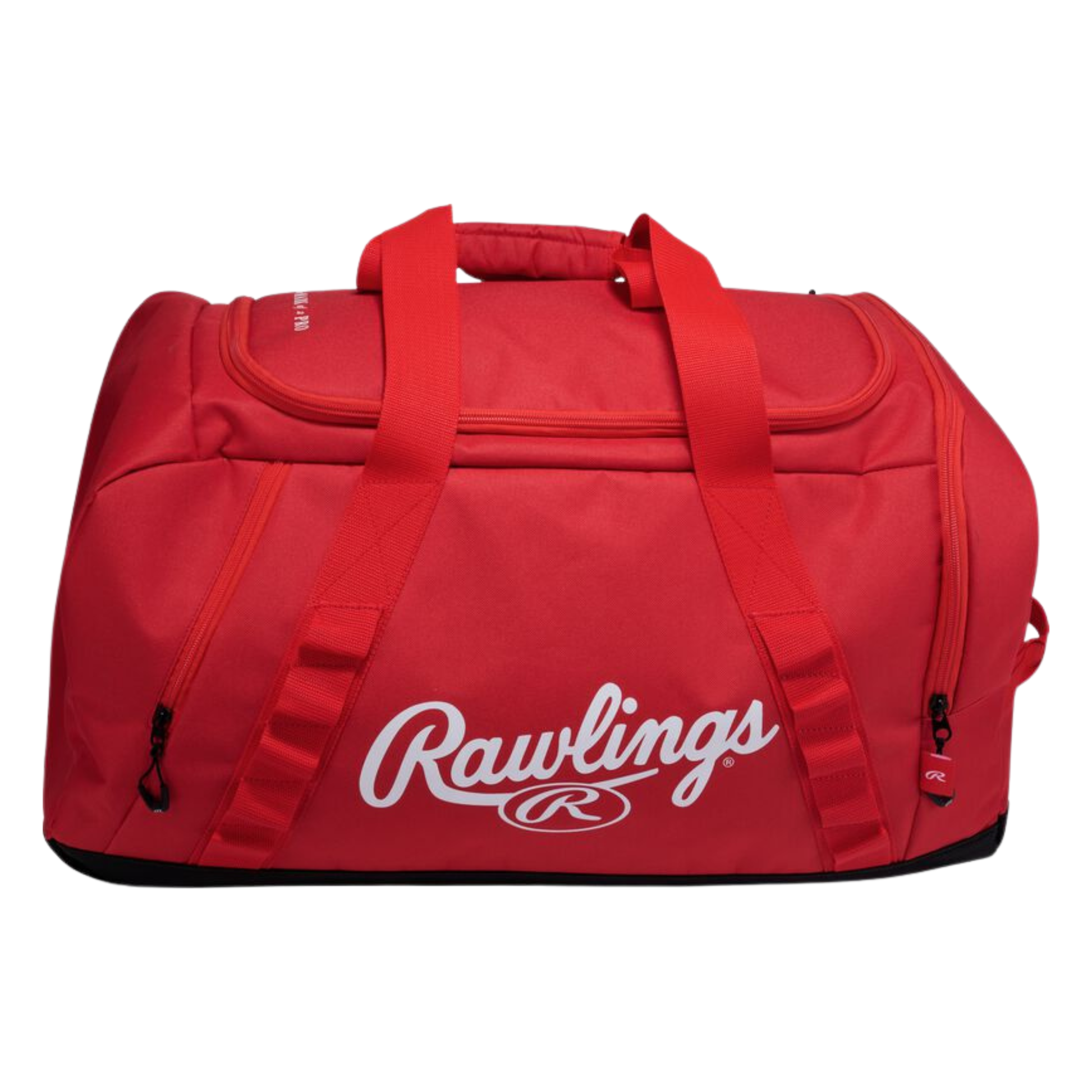 A photo of the Rawlings Covert 2 Duffle Bag in colour scarlet red, with white Rawlings logo.