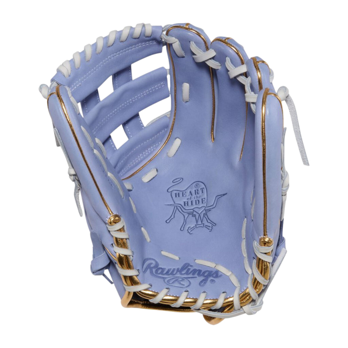 A photo of the Rawlings Heart of the Hide Softball 12" Utility Glove in colour violet.