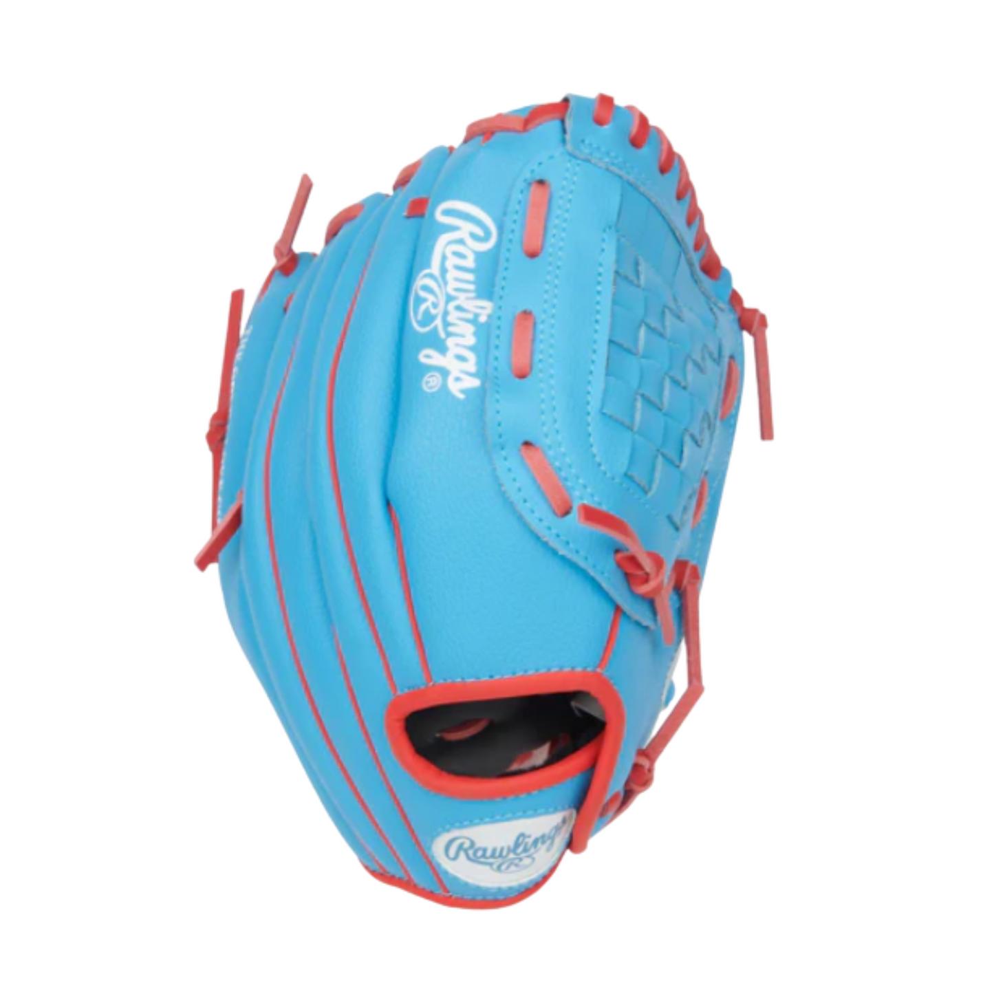A photo of the Rawlings Players Series 10.5" Youth Baseball Glove (2026) in colour blue and red.