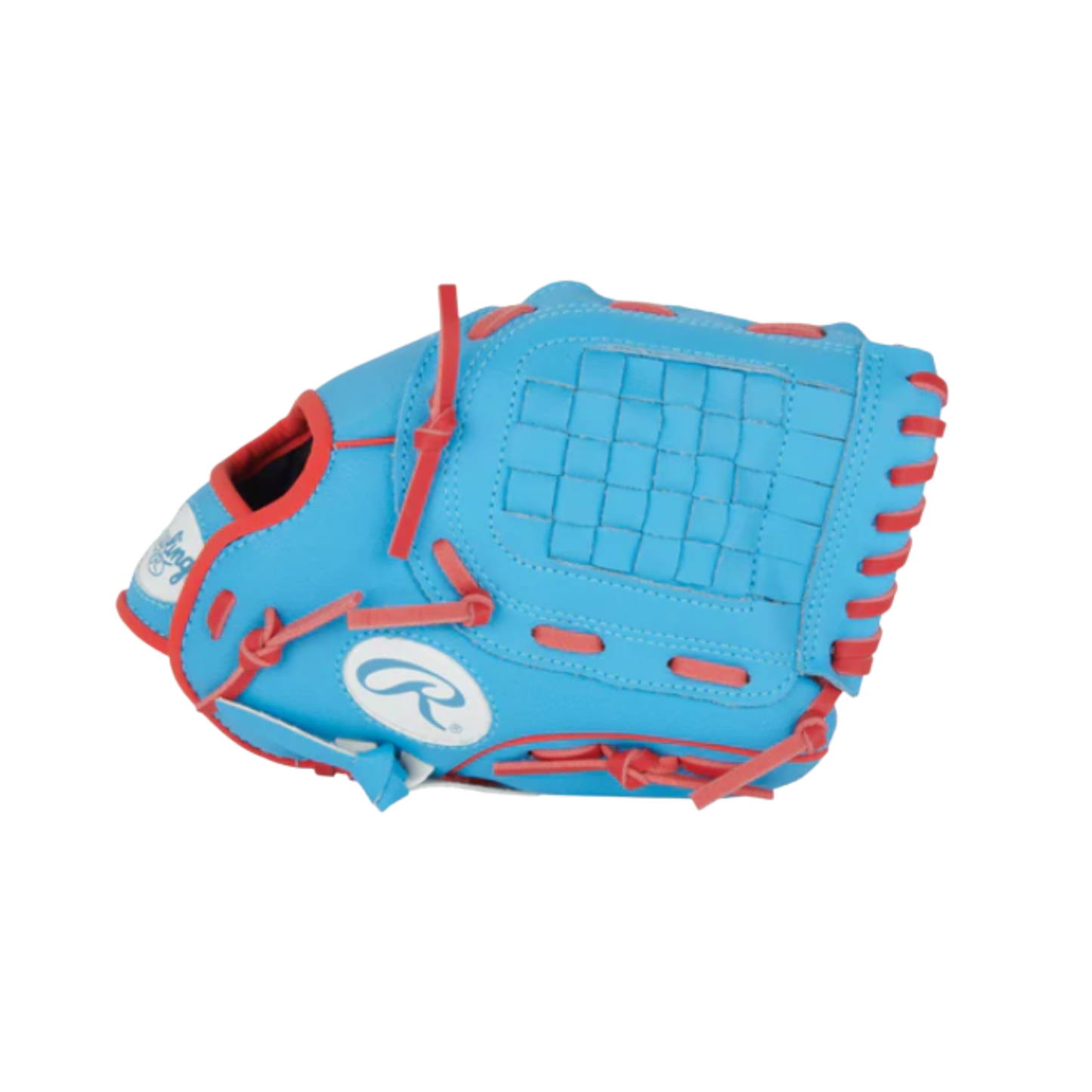 A photo of the Rawlings Players Series 10.5" Youth Baseball Glove (2026) in colour blue and red.