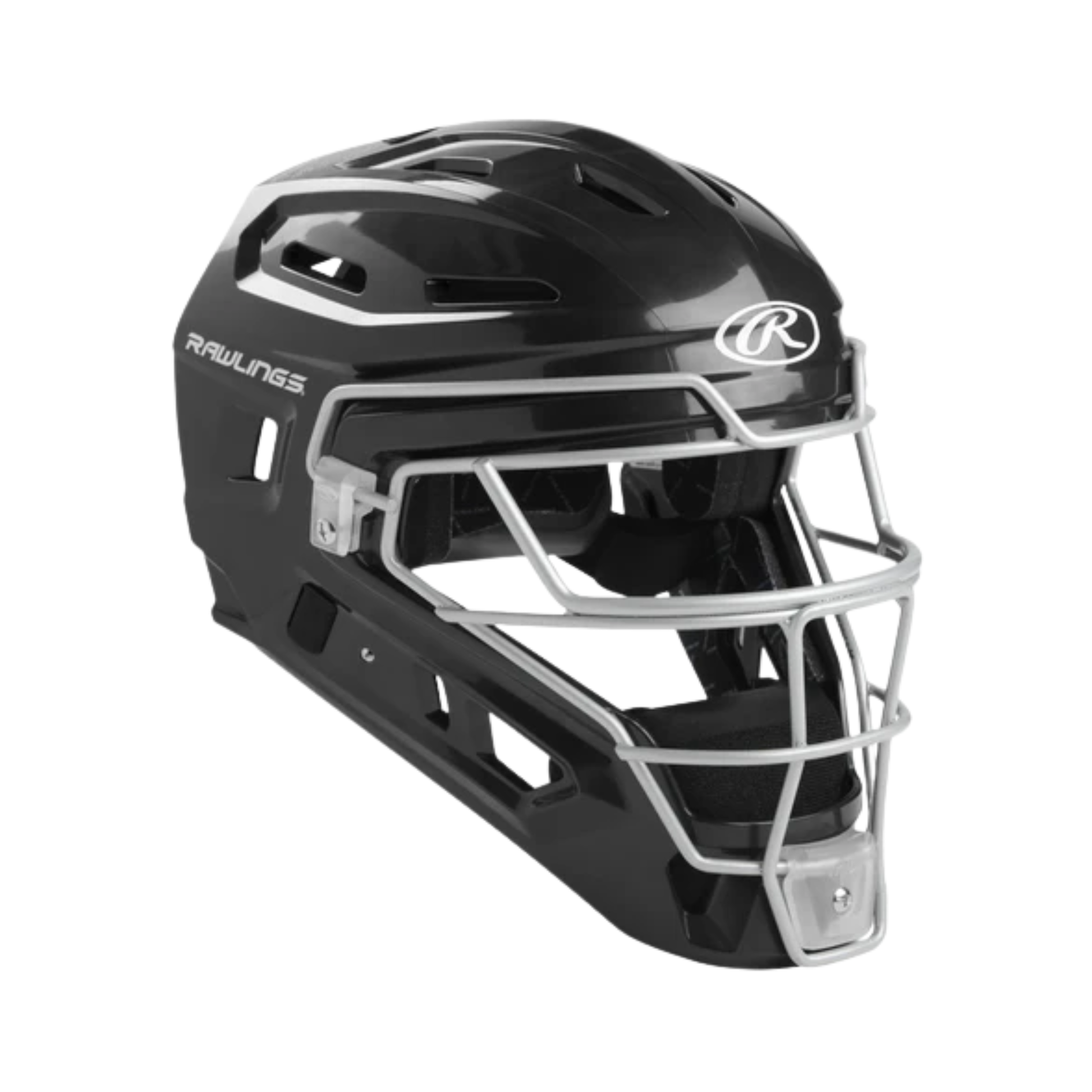 A photo of the Rawlings Renegade 2.0 Hockey Style Catchers Helmet in colour black.