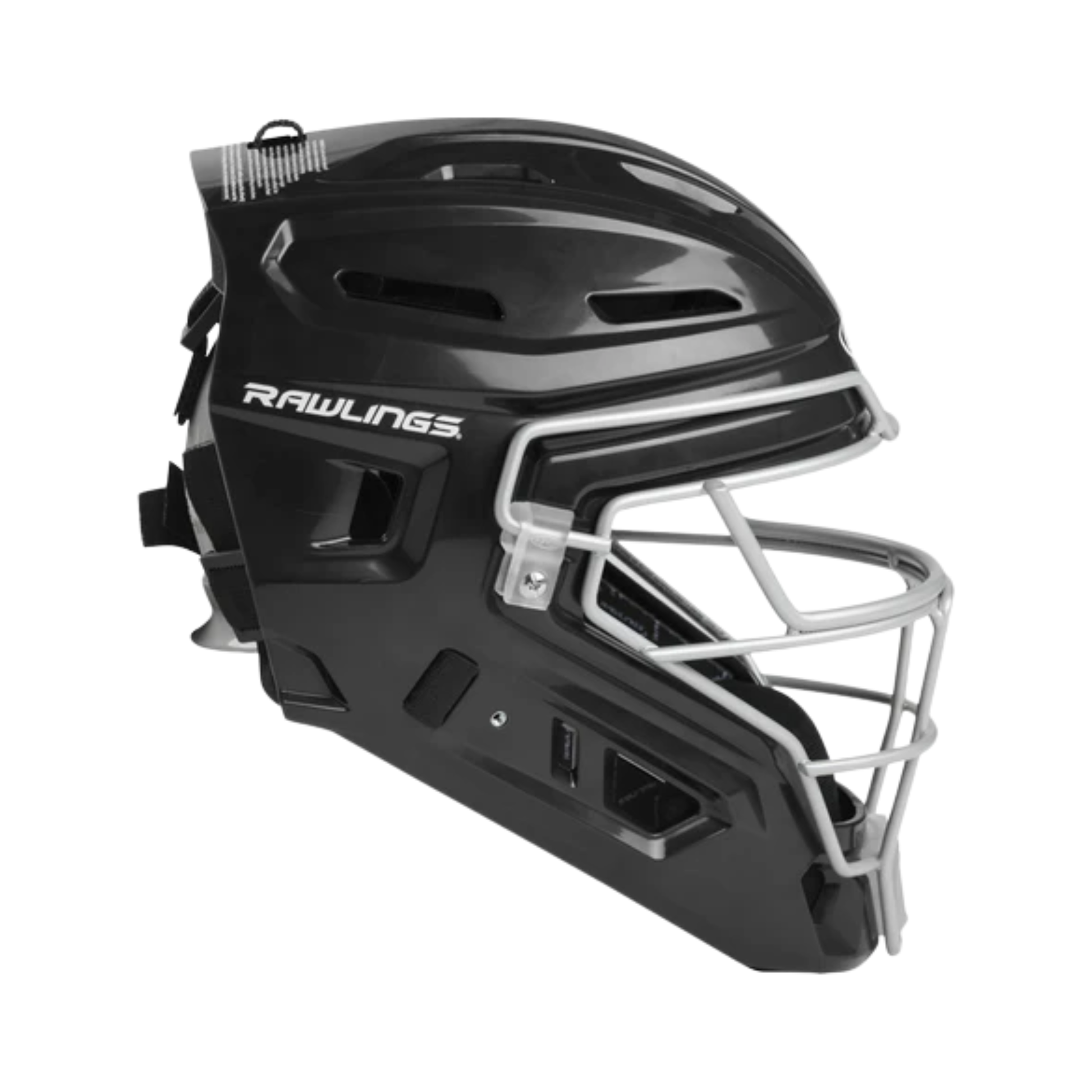 A photo of the Rawlings Renegade 2.0 Hockey Style Catchers Helmet in colour black.