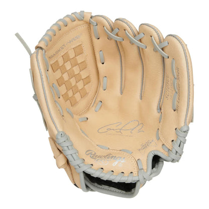 A photo of the Rawlings Sure Catch 10.5" Youth Baseball Glove in colour beige. 