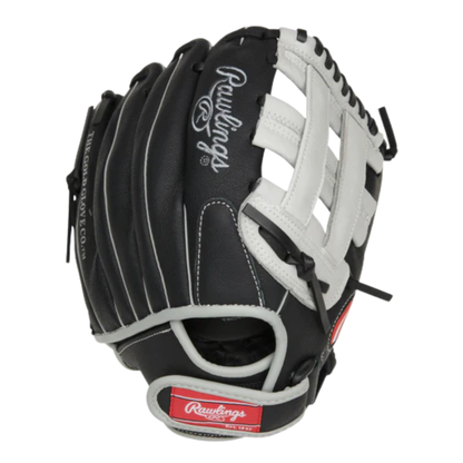 A photo of the Rawlings Sure Catch 11" Youth Baseball Glove in colour black and grey.