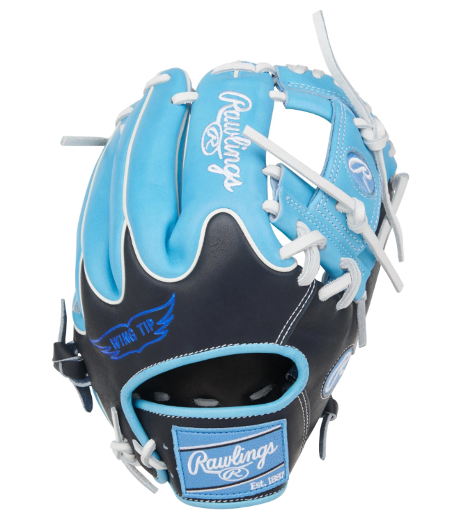 A photo of the Rawlings Heart of the Hide 11.75" Baseball Glove in colour blue and black.