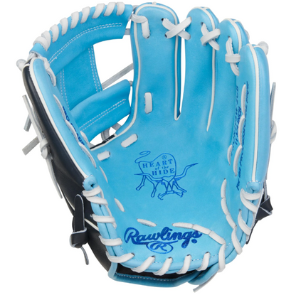 A photo of the Rawlings Heart of the Hide 11.75" Baseball Glove in colour blue and black.