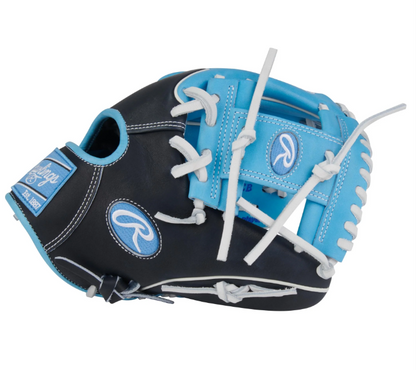 A photo of the Rawlings Heart of the Hide 11.75" Baseball Glove in colour blue and black.