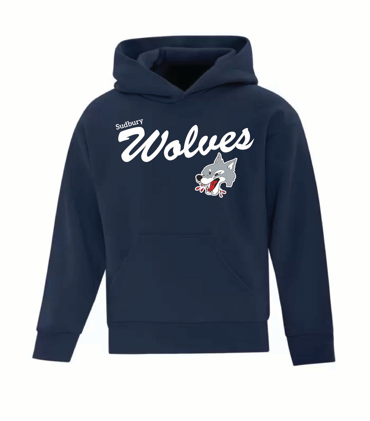 A photo of the Sudbury Minor Hockey Association - Youth Hoodie in colour navy.