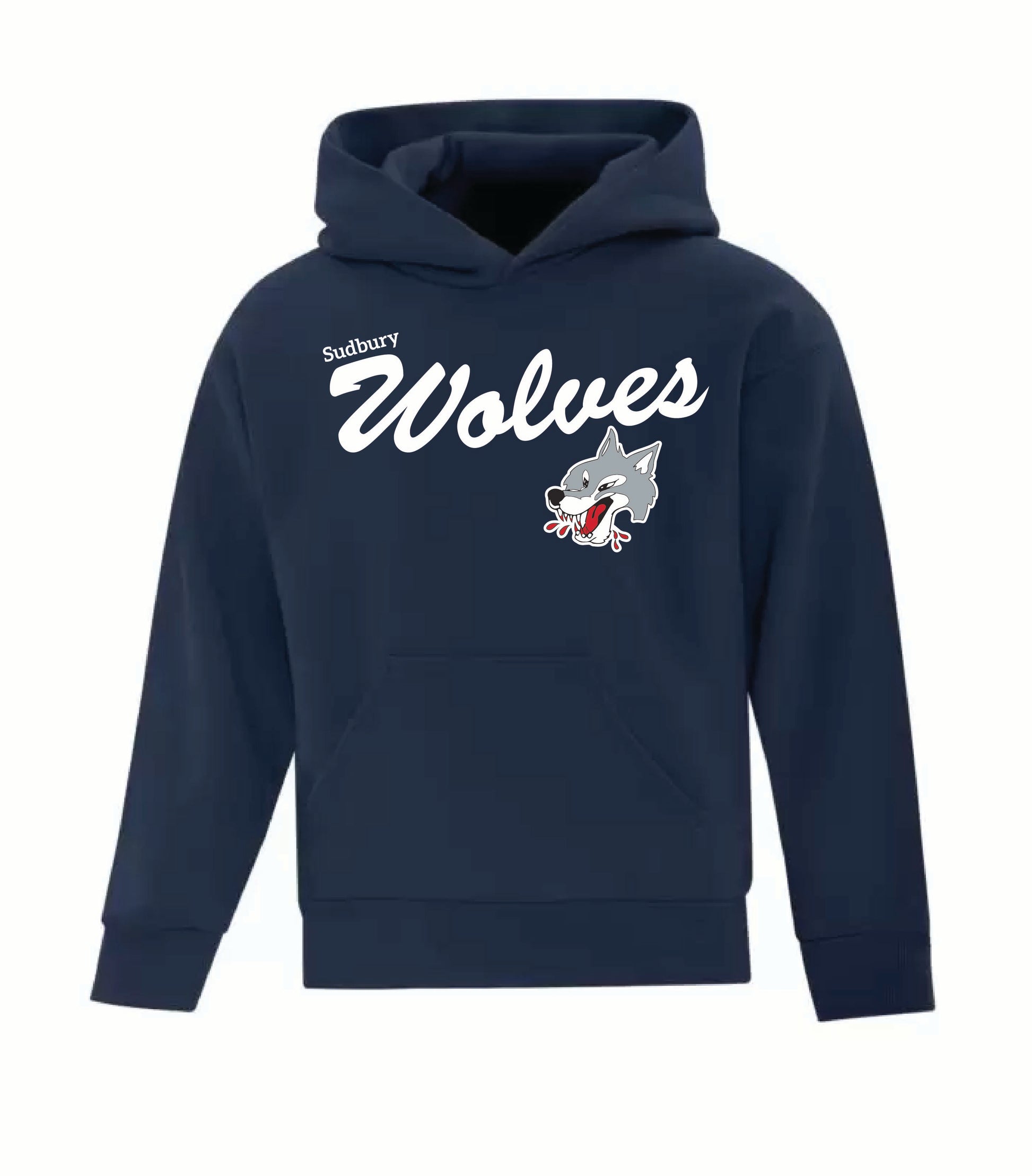 A photo of the Sudbury Minor Hockey Association - Youth Hoodie in colour navy.