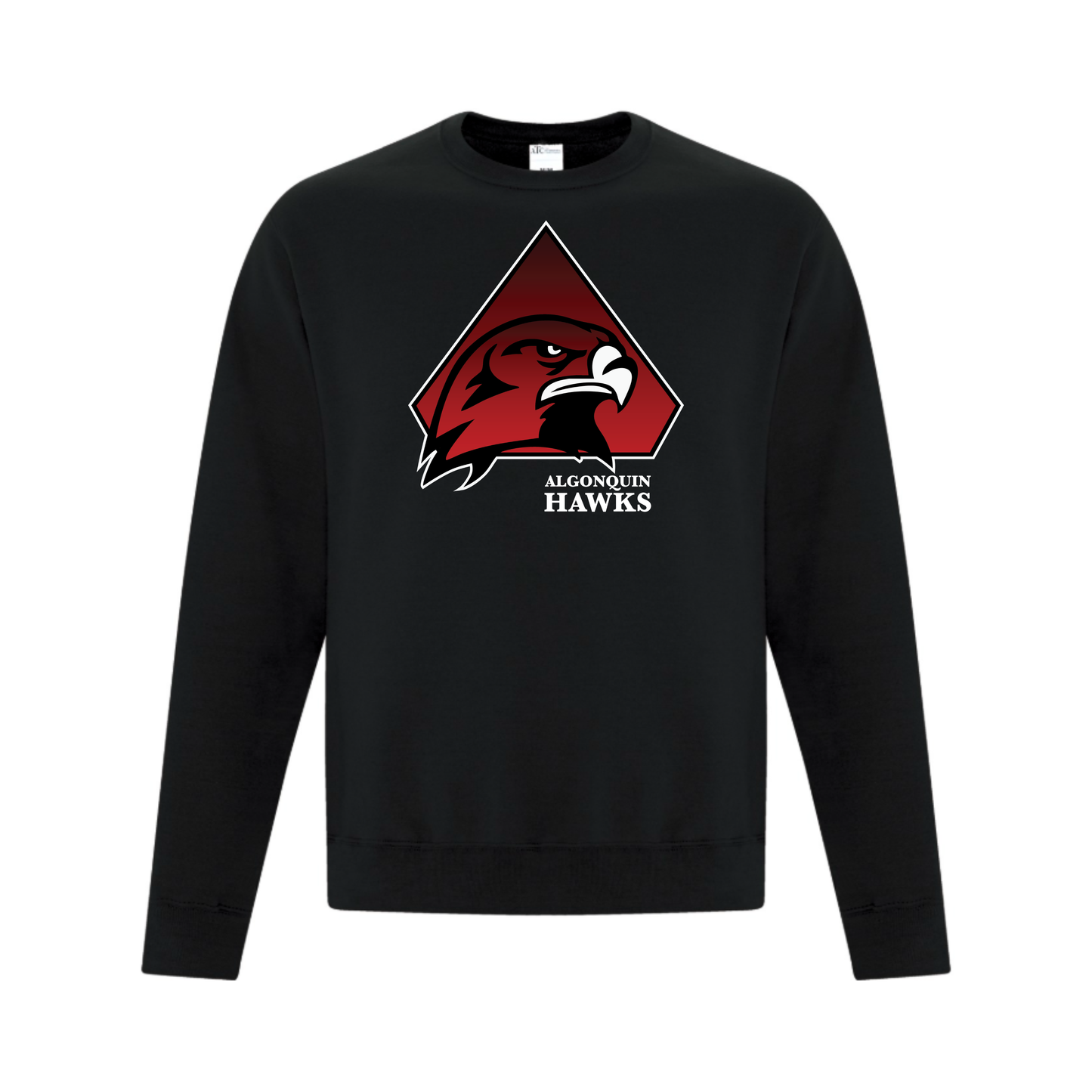 A photo of the SPHL Algonquin Hawks - Adult Crewneck Sweatshirt in colour black.