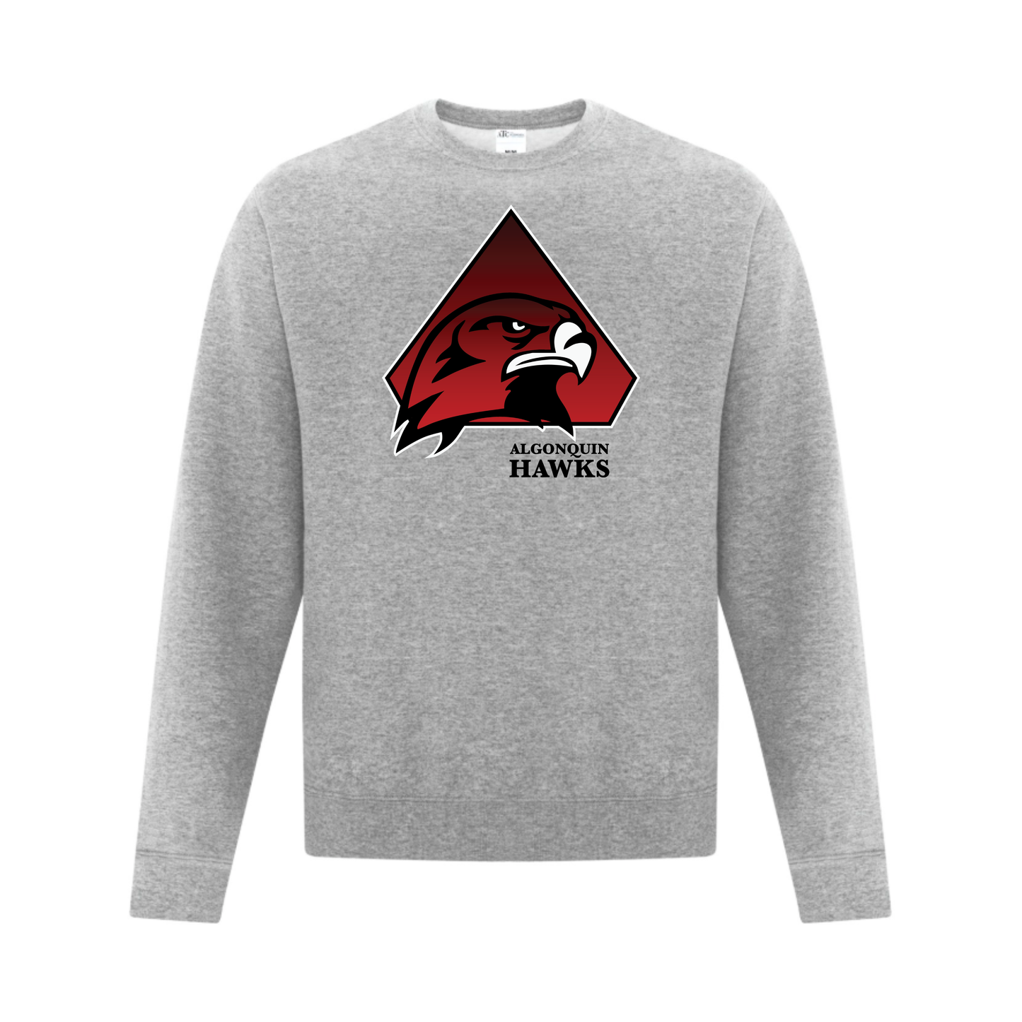 A photo of the SPHL Algonquin Hawks - Adult Crewneck Sweatshirt in colour grey.