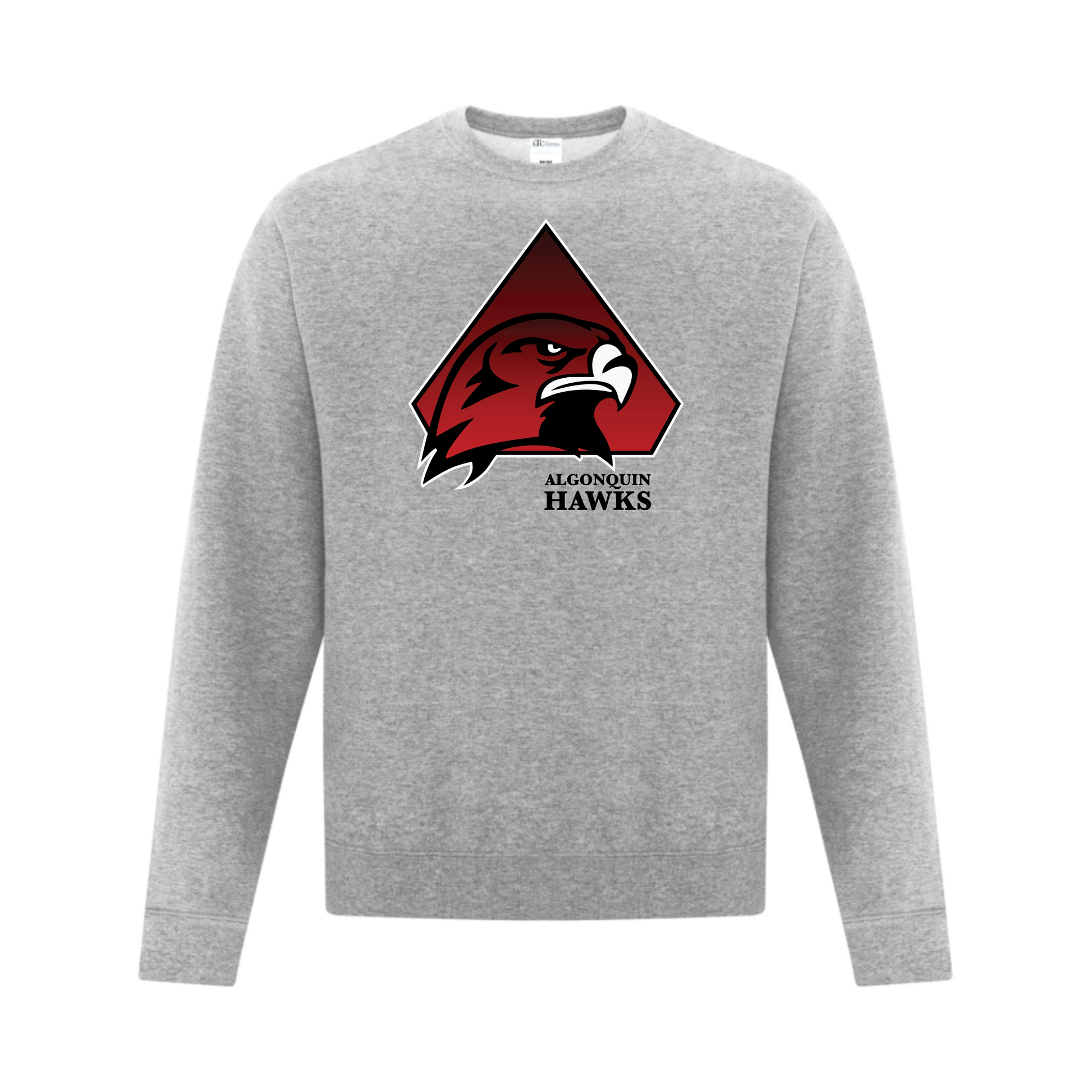 A photo of the SPHL Algonquin Hawks - Adult Crewneck Sweatshirt in colour grey.