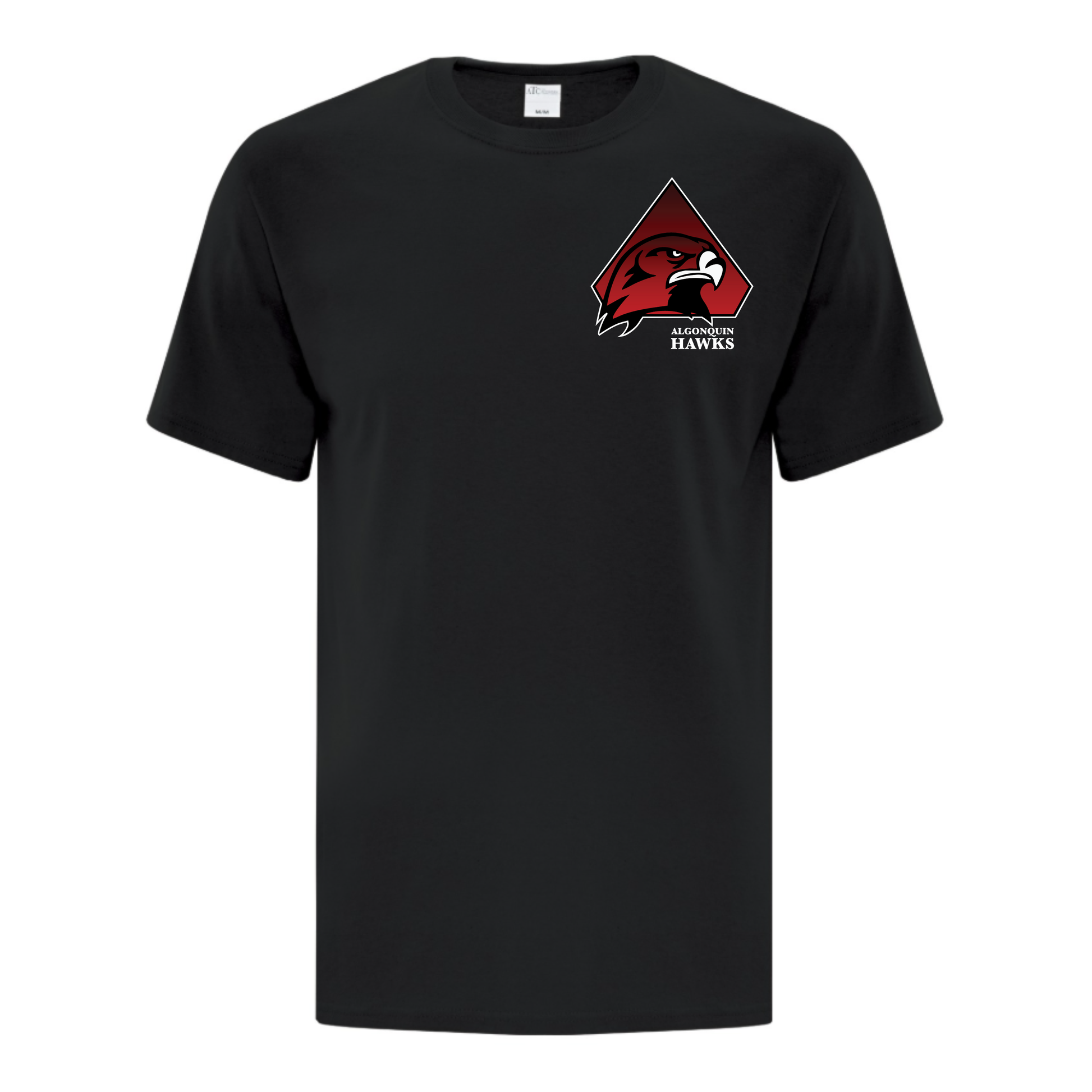 A photo of the SPHL Algonquin Hawks - Adult T-Shirt in colour black.