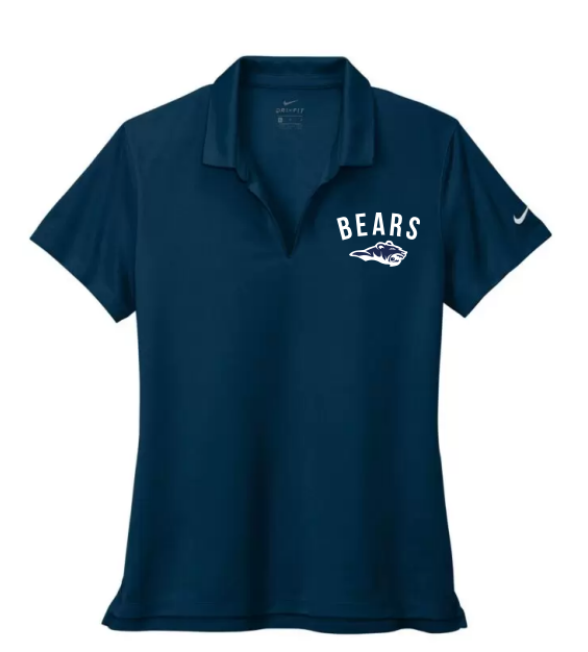  A photo of the St. Benedict Alternative Women's Polo with BEAR logo in colour navy blue