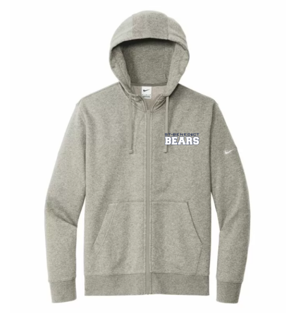 A photo of the St. Benedict Full Zip with BEAR writing in colour grey