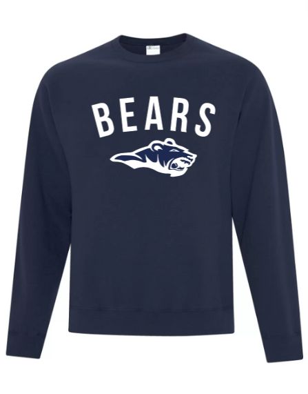A photo of the ATC St. Benedict Alternative Crewneck with BEARS logo in colour navy blue