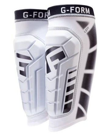 A photo of the G-Form Youth Pro-S Vento Soccer Shin Guard in colour white with black secondary colours