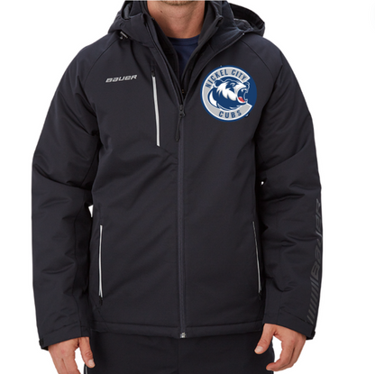 A photo of the Nickel City Hockey Association Bauer Heavy Weight Jacket with cubs logo in black
