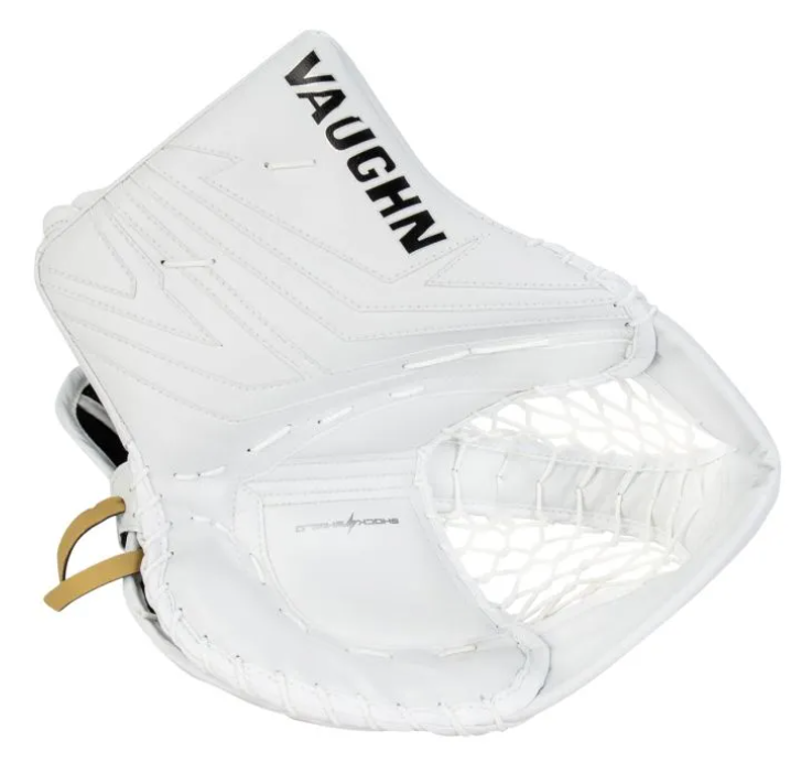 A photo of the Vaughn SLR4 Pro Carbon Senior Goalie Glove in colour white front view.