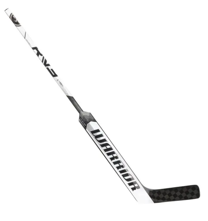 A photo of the Warrior Ritual V3 Pro+ Senior Goalie Stick in colour white and black full view.