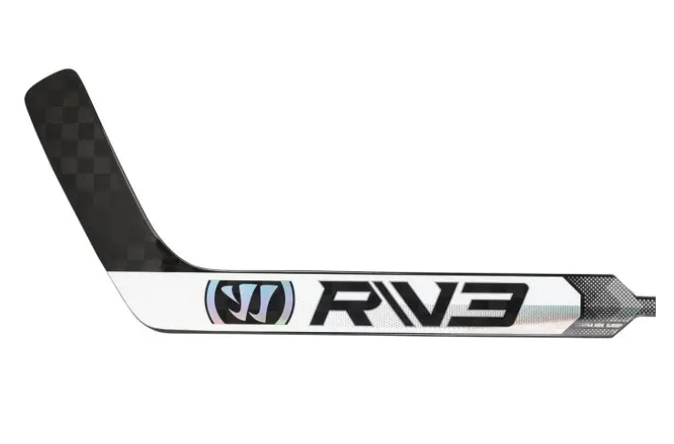 A photo of the Warrior Ritual V3 Pro+ Senior Goalie Stick in colour white and black blade view.