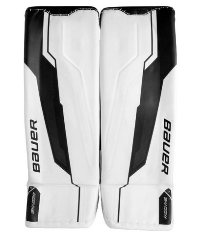 A photo of the Bauer Supreme Shadow Senior Goalie Pads in colour white and black.