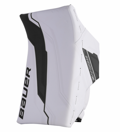 A photo of the Bauer Supreme Shadow Senior Custom Goalie Blocker in colour white and black