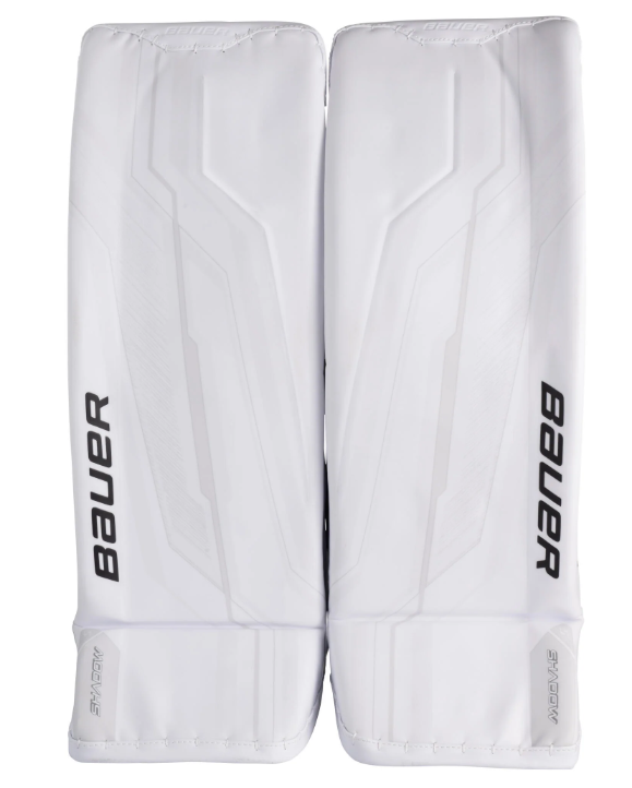 A photo of the Bauer Supreme Shadow Senior Goalie Pads in colour white