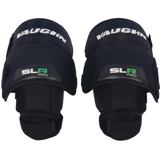 A photo of the Vaughn SLR Pro Senior Knee and Thigh Guard in colour black set view.