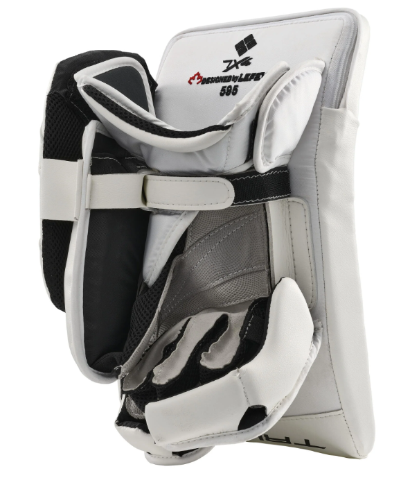 A photo of the True HZRDUS 7X4 Senior Goalie Blocker in colour white, palm view.