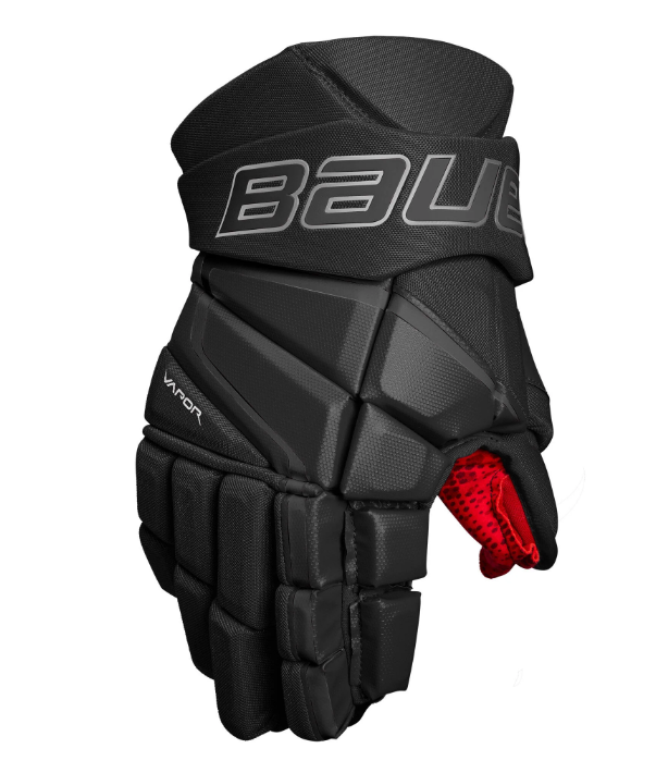 A photo of the Bauer Vapor 3X Senior Hockey Gloves in colour black, front view.