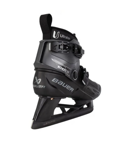 A photo of the Bauer Konekt 2 Senior Goalie Skates (2024) in colour black. Angled view.