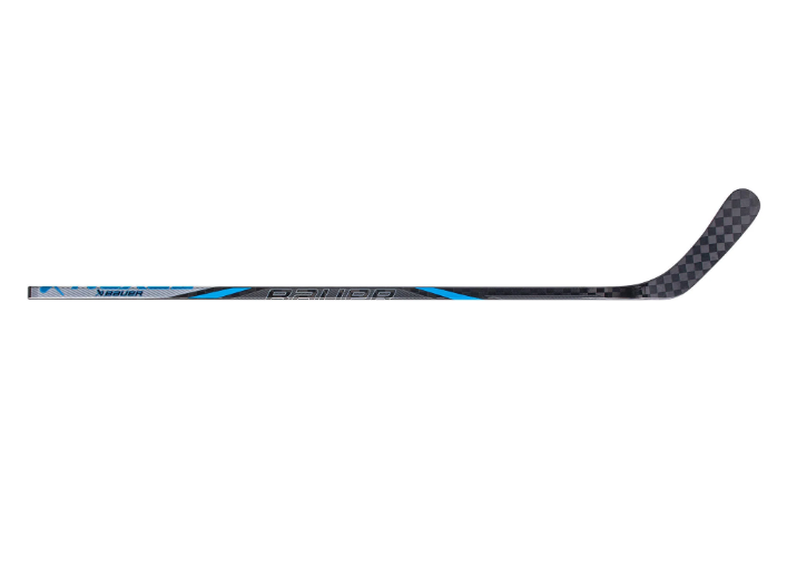 A photo of the Bauer Nexus Havok Grip Hockey Stick (2024) in colour black, blue and grey. Side view.