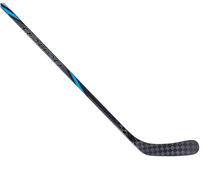 A photo of the Bauer Nexus Havok Grip Hockey Stick (2024) in colour black, blue and grey. Angled view.