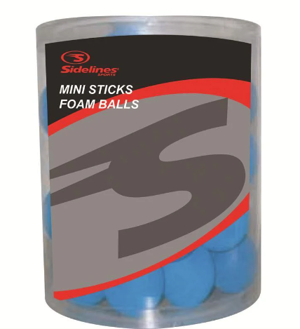 A photo of the Sidelines Mini Hockey Foam Ball in colour blue. In large pack.