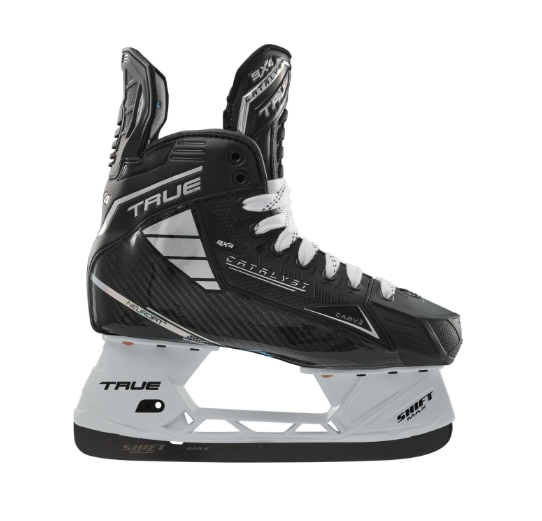 A photo of the True Hockey Catalyst 9X4 Hockey Skates (2024) in colour black. Side view.