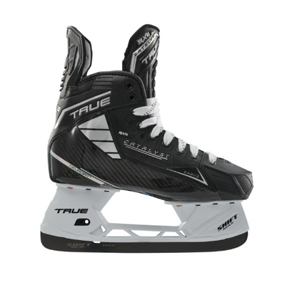 A photo of the True Hockey Catalyst 9X4 Hockey Skates (2024) in colour black. Side view.