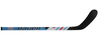 A photo of the Bauer Mystery Mini Stick 2024 On The Bench Olly hockey stick in colour blue. 