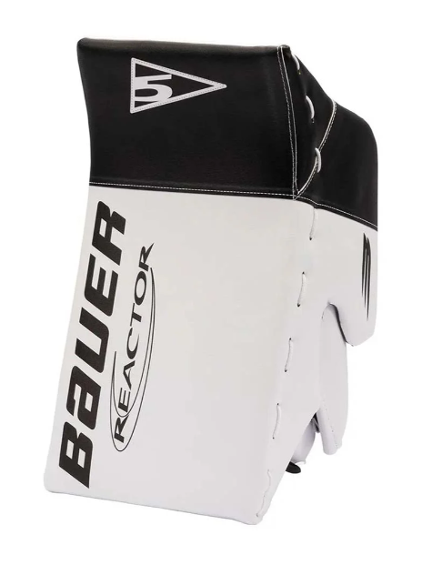 A photo of the Bauer R5 Pro Senior Goalie Blocker (2024) in colour white and black.