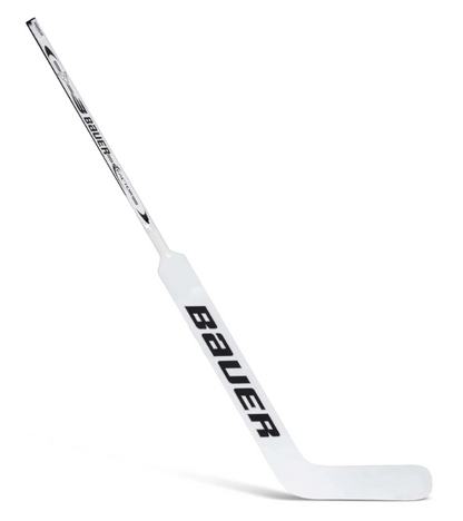 A photo of the Bauer Reactor R5 Pro Senior Goalie Stick (2024) - Left Hand in colour white and black. Left view.