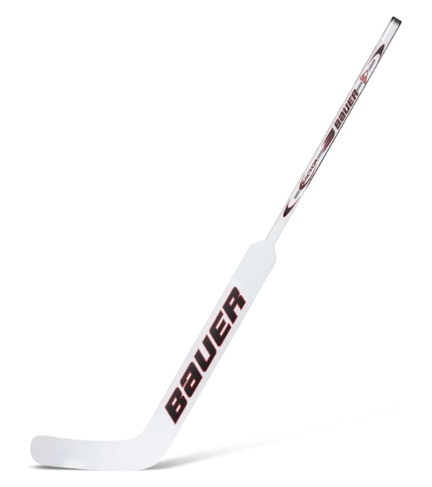 A photo of the Bauer Reactor R5 Pro Senior Goalie Stick (2024) - Left Hand in colour white and red. Right view.